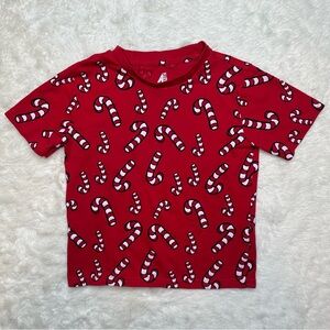 American Dream Team Network T-Shirt Christmas Candy Canes Red & White Size 6